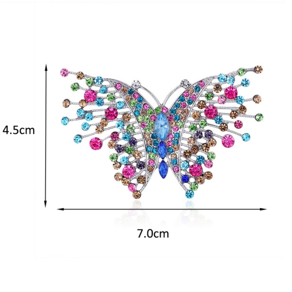 Rhinestone Butterfly Brooch pin - Picture 2 of 4